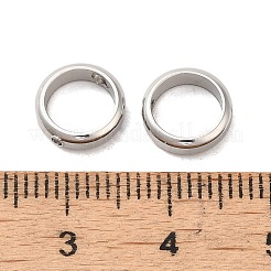 変色しない201ステンレススチールビーズフレーム  リング  ステンレス鋼色  9x2.5mm  穴：1mm&nbsp;STAS-O130-06P-B01