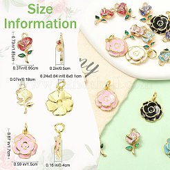 24Pcs 8 Styles Brass Enamel Pendants&nbsp;KK-SZ0003-20