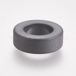 磁気無し合成ヘマタイトビーズ  大穴ビーズ  艶消し  リング  原色  12x4mm  穴：7mm&nbsp;G-K239-01A