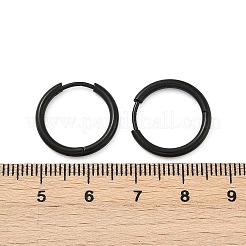 202 ステンレススチール ハギーフープピアス  低刺激性のイヤリング  316サージカルステンレスピン付き  イオンプレーティング（ip）  ブラック  19x2mm&nbsp;EJEW-F111A-19mm-EB