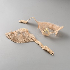女性用ハイヒール用取り外し可能なレース靴ひも  桃パフ  85x225x7mm&nbsp;FIND-WH20019-237B
