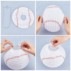 Football-shaped Paper Lantern Set&nbsp;DIY-WH0259-39