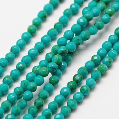 輸入合成ハウライト ビーズ 連売り  多面カットラウンド  染め  3mm  穴：0.8mm  約121個/連  14.76''（37.5センチメートル）&nbsp;G-I344-01B-1