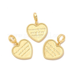 Rack Plating Brass Heart European Dangle Charms&nbsp;KK-B068-11G