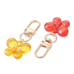アクリルペンダントデコレーション  合金の留め金付き  蝶  ミックスカラー  56.5mm&nbsp;HJEW-JM04797