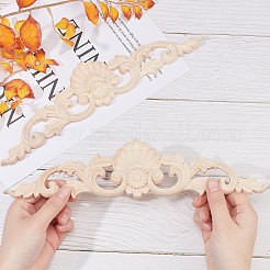 Natural Solid Wood Carved Onlay Applique Craft&nbsp;WOOD-WH0101-71