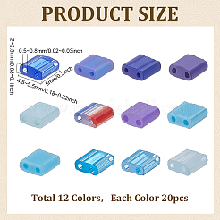 240Pcs 12 Colors 2-Hole Baking Paint Glass Seed Beads&nbsp;SEED-ME0001-10A