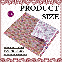 Fish Scales Pattern Cotton Fabric&nbsp;DIY-WH0622-777A