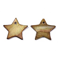 天然淡水シェルのペンダント  染め  スター  ペルー  19~20x20.5~21.5x1~2mm  穴：1.6mm&nbsp;SHEL-R113-16C