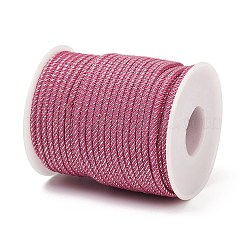 ナイロン編組コード  ミランコード／メタリック糸を撚り合わせたもの  ショッキングピンク  3mm  約21.87ヤード（20m）/ロール&nbsp;NWIR-C004-03V