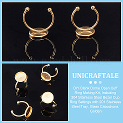 DIY Blank Dome Open Cuff Ring Making Kit&nbsp;STAS-UN0053-06