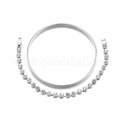 2Pcs 2 Styles Alloy Plain Bangles & Alloy Crystal Rhinestone Tennis Bracelets&nbsp;FS-WGD5F97-02