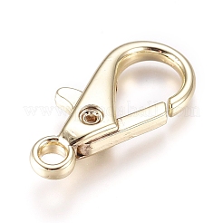 合金製カニカン  ライトゴールド  28x15x5mm  穴：3mm&nbsp;PALLOY-WH0070-21LG