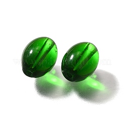 K9ガラス  模造オーストリアクリスタルビーズ  オーバル  グリーン  11x8mm  穴：1.2~1.3mm&nbsp;GLAA-R004-01O