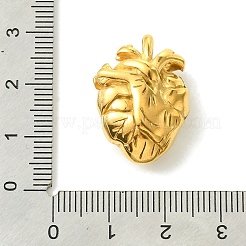 PVD真空メッキ304ステンレスペンダント  ハートチャーム  ゴールドカラー  24x18x10.5mm  穴：3.5mm&nbsp;LS-STAS-L275-09G