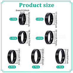 21Pcs 7 Styles Stainless Steel Finger Rings for Women&nbsp;RJEW-NB0001-05EB