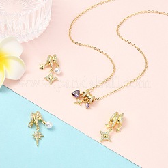 4Pcs 4 Colors Brass Micro Pave Cubic Zirconia Pendants&nbsp;FIND-CJ0005-24