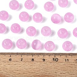 Fgbグレードaドローベンチスタイルガラスシードビーズ  ラウンド  模造キャットアイビーズ  パールピンク  9.5mm  穴：1.4~1.6mm  約420個/ポンド&nbsp;SEED-Q040-10MM-08