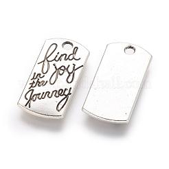 Tibetan Style Alloy Rectangle Pendants&nbsp;TIBEP-Q043-049-RS