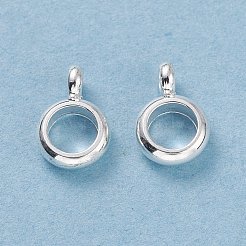 304ステンレス鋼チューブベイル  ループベイル  フラットラウンド  銀  8.5x6x3mm  穴：1.8mm  内径：4mm&nbsp;STAS-F192-017S
