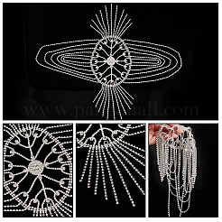 Rhinestone Mesh Headpiece Cap&nbsp;OHAR-WH0021-47S