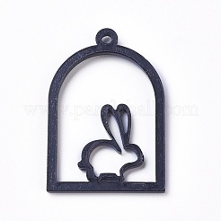 Acrylic Bunny Open Back Bezel Pendants&nbsp;KY-WH0019-03