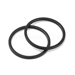 イオンプレーティング（IP）304ステンレススチールリンクリング  ニッケルフリー  丸いリング  ブラック  16x0.8mm&nbsp;STAS-S079-13-B01-B-NF