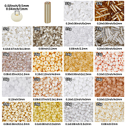 DIYファインディングキット  ガラス＆アクリルビーズを含む  きいろ  E：1.5~8x1.5~3.5mm  穴：0.5~1mm&nbsp;DIY-PA0001-90E