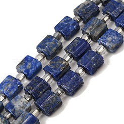 天然石ラピスラズリビーズ連売り  正方形  シードビーズで  8x8x5mm  穴：1mm  約16~17個/連  7.87''~8.07''（20~20.5センチメートル）&nbsp;G-Z087-D01