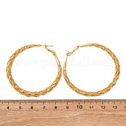 真鍮製フープピアス  ニッケルフリー  リング  18KGP本金メッキ  41x6mm&nbsp;EJEW-A143-12G