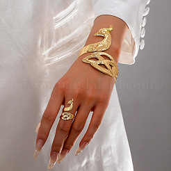 Peacock Alloy Cuff Bangles & Cuff Rings Sets&nbsp;FS-WG082E5-01