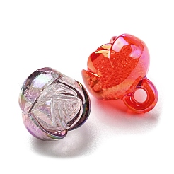 UVメッキレインボー虹色透明アクリルバブルペンダント  ローズ  ミックスカラー  16x14.5x14mm  穴：2.7mm&nbsp;OACR-Q184-08