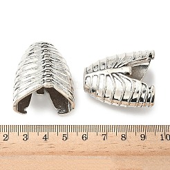 合金製スライドエンドクラスプチューブ  スライダエンドキャップ  骨  カドミウムフリー＆鉛フリー  アンティークシルバー  37x32x19.5mm  穴：6x4mm&nbsp;FIND-NH0001-16P