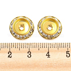 真鍮クリスタルラインストーンビーズ  カドミウムフリー＆鉛フリー  フラットラウンド  ミックスカラー  13x3~3.5mm  穴：1.6~2mm&nbsp;RB-F035-06C