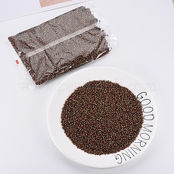 12/0 ガラスシードビーズ  不透明な色が染み込む  ブラック  2mm  穴：0.8mm&nbsp;SEED-S005-12