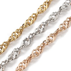 304ステンレススチール多層ロープチェーンネックレス  ミックスカラー  17.91インチ（45.5cm）&nbsp;NJEW-H043-13MC