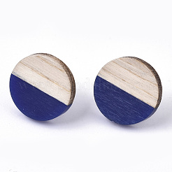 Resin & Wood Stud Earrings&nbsp;EJEW-N017-003A-C01