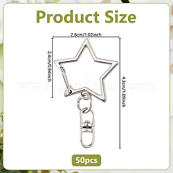 50Pcs Alloy & Iron Swivel Clasps Lanyard Snap Hook&nbsp;FIND-DC0008-06