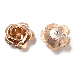 アルミビーズ  酸化  花バラ  桃パフ  13~15.5x13~15.5x7.5~9mm  穴：1.5~1.6mm  約950個/袋&nbsp;FALUM-Q001-01A-10-01