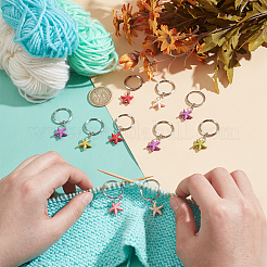 10Pcs Starfish Synthetic Turquoise Pendant Stitch Markers&nbsp;HJEW-NB00040