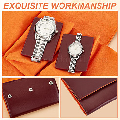 Portable PU Leather Single Watch Pouch Storage Bags&nbsp;ABAG-WH0048-20B