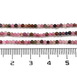 天然のマルチカラートルマリンビーズ連売り  グレードA  ラウンド  2mm  穴：0.5mm  約195~198個/連  15.35~15.63''（39~39.7センチメートル）&nbsp;G-B088-B02-01
