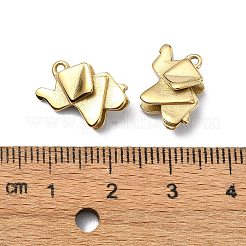 304ステンレススチールチャーム  折り紙の象のチャーム  14KGP本金メッキ  13x13.5x5.5mm  穴：1.2mm&nbsp;STAS-L022-357G