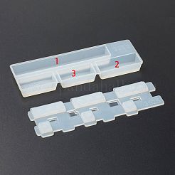 DIYスペースバーキーキャップシリコンモールド  ふた付き  レジン型  UVレジン用  エポキシ樹脂工芸品作り  ホワイト  151x46x15mm&nbsp;DIY-J006-01
