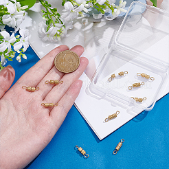 304ステンレススチール製スクリュークラップ10個  ゴールドカラー  16x4x4mm  穴：2x1.5mm&nbsp;STAS-UN0064-39