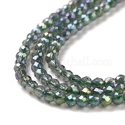 Electroplate Transparent Glass Beads Strands&nbsp;GLAA-H021-01A-FR01