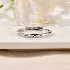 Rhodium Plated 925 Sterling Silver Adjustable Rings&nbsp;RJEW-S397-01P-06