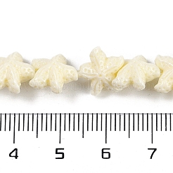 合成サンゴ染め彫刻ビーズ連売り  ヒトデ  ビスク  10~11x10x5.5mm  穴：0.8mm  約31個/連  10.04''（25.5センチメートル）&nbsp;CORA-K009-06A-02