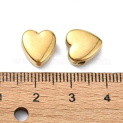 イオンプレーティング（IP）304ステンレスビーズ  ハート  18KGP本金メッキ  10x9.5x5mm  穴：2mm&nbsp;STAS-C089-03B-G