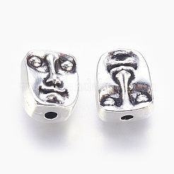 Tibetan Style Alloy Human Face Beads&nbsp;LS-TIBEP-GC184-AS-NR
